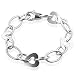 Jewelry : Sterling Silver Heart Link Bracelet 7.5"