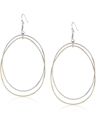 Jessica Simpson Two Tone Drop Hoop Earrings