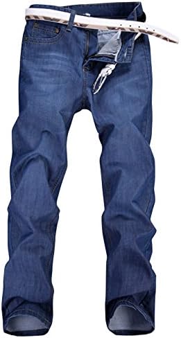 CityCloverBek Men's Beeline Fit Fashion Mid Rise Trousers Denim Jeans Light Blue 38
