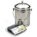 RSVP Stainless Steel Compost Pail with Extra Filter