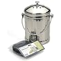 RSVP Stainless Steel Compost Pail with Extra Filter