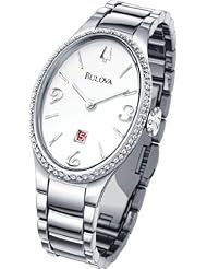 Bulova 96R192 Watch Diamond Gallery Ladies - White Dial Stainless Steel Case Quartz Movement