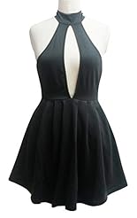 Sexy Halter Sleeveless Cutout Keyhole Spandex/Tulle Empire   Waistline Skater Dress/Club Dress/Party Dress/Mini Dress 