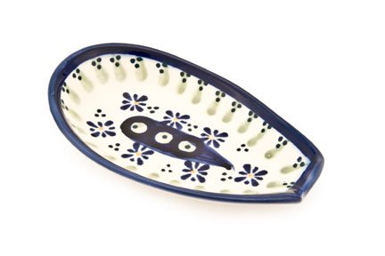 Polish Pottery Dots & Flowers Small Spoon Rest