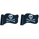 Pirate Flag Skull Crossbones Car Truck SUV Antenna Topper - 2PK
