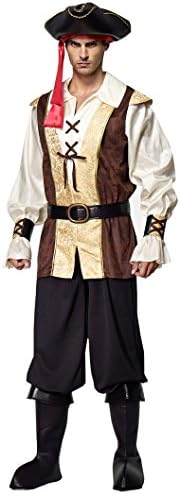HGM Costume Men's Royal Pirate, Brown/White/Gold/Red/Black, X-Large