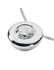 0.25 ct Ladys Diamond Drop Pendant in 18 kt White Gold