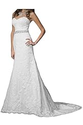 Strapless Sweetheart  Lace Satin Natural   Waistline Wedding Dress  With Rhinestones