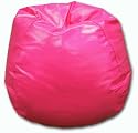 Jumbo Vinyl Bean Bag Chair in Hot Pink