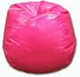 Jumbo Vinyl Bean Bag Chair in Hot Pink
