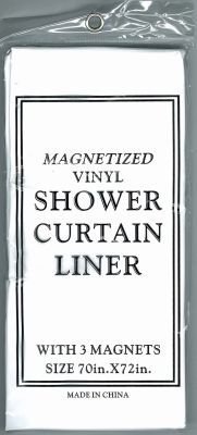 J&M Shower Curtain Magnetic Wht (3-Pack)
