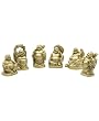 Set of 6 Gold Finish Mini Happy Buddha Statues