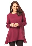Woman Within Plus Size Hanky hem pullover sweater