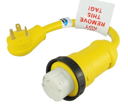 Conntek 14381 RV Pigtail Adapter RV 30 Amp Male Plug To 50 Amp 125/250 Volt Locking Female Connector