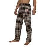 Mens NFL Chicago Bears Plaid Finest Cotton Sleepwear / Pajama Pants - Orange & Dark Blue (Size: M)
