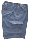 Full Elastic Denim Cargo Shorts