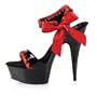 5 3/4 Inch Women's Sexy High Heel Sandal Shoe Stiletto Heel Ankle Strap Red White Black Size: 9