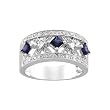 14K White Gold 1/4 ct. Diamond with 3/4 ct. Sapphire Anniversary Band (Size-7)