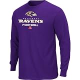 NFL Men's Baltimore Ravens Critical Victory V Long Sleeve Basic Tee (Violet, Large)