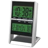La Crosse Technologies Elc Solar Executive Clock With Temperature Solar-Panel Time Month