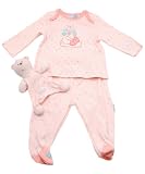 2 Piece Bed Time Sleepwear Set with Attached Blankie Buddy by Vitamins - one color, 9m