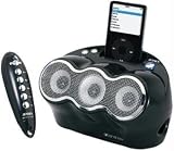 JENSEN JISS-330-BK BANSHEE 3-SPEAKER UNIVERSAL IPOD® DOCKING DIGITAL MUSIC SYSTEM WITH REMOTE