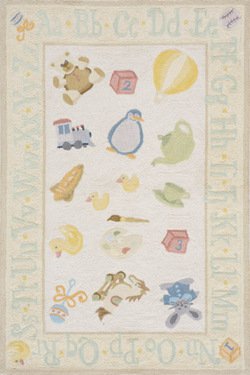 Momeni Abcs Rug, Pale Yellow, 2 X 3