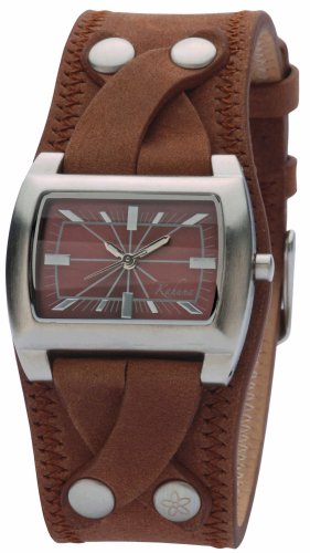 Kahuna Kus-0057L Ladies Brown Leather Cuff Watch