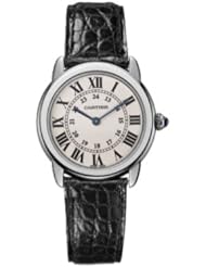 Cartier Womens W6700155 Ronde Solo Black Leather Watch
