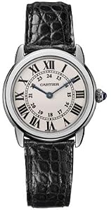 Cartier Ronde Solo Steel Black Leather Ladies Watch W6700155