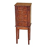Mele & Co. Addison Jewelry Armoire in Walnut Finish 13 1/2 W x 10 1/2 D x 36 H