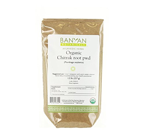 Banyan Botanicals Chitrak Powder - Certified Organic, 1/2 Pound - Plumbago zeylanica - Supports proper digestion and a healthy body weight* Banyan Botanicals Chitrak Powder - Certified Organic, 1/2 Pound - Plumbago zeylanica - Supports proper digestion and a healthy body weight*