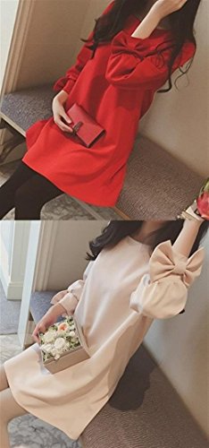 【PALERO・パレロ】レディース フェミニン シンプル リボン ゆったり ゆるシルエット ワイドシルエット 清楚 長袖 ワンピース 長袖ワンピース ４サイズ