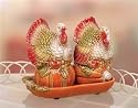 Thanksgiving Salt & Pepper Shaker Set - Thanksgiving Turkeys