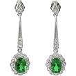 14K White Gold Chrome Tourmaline and Diamond Earrings