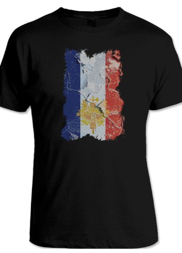 net-shirts FRANKREICH VINTAGE FLAG SHIRT T-Shirt, Größe M, Schwarz