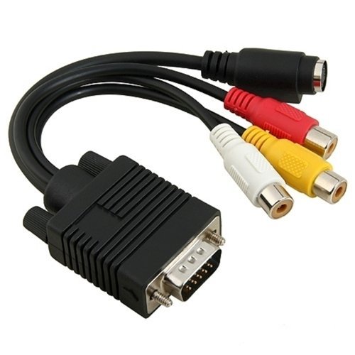 VGA Adapter to TV S-Video RCA Out Cable for PC Video