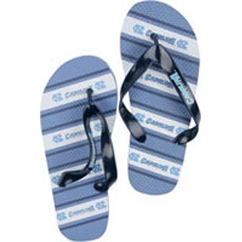 North Carolina Tarheels NCAA Unisex Thematic Striped Flip Flops - S