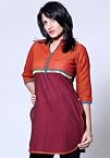 Maroon and orange Kurti
