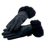 (C) XL LTHR GLOVES W/RABBIT TRM