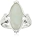 Amazon Collection Sterling Silver and Oval Green Jade Ring