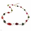 FPJ Elegant High quality Necklace With 103.00ctw Genuine Tourmalines Crafted in 14K Yellow Gold. Total item weight 20.5g Length 19in