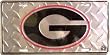 LP - 828 University of Georgia G on silver diamond cut College License Plate - 2573