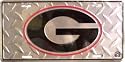 LP - 828 University of Georgia "G" on silver diamond cut College License Plate - 2573