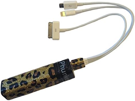 Phunkee Tree Juice Box Gold Leopard Portable iPhone Smartphone Samsung Charger