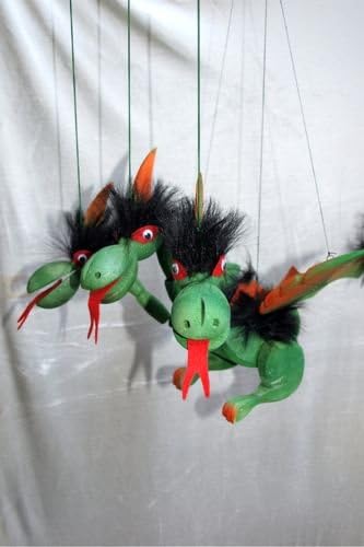 Dragon #2 Loutka Marionette String Puppets Approx 18" High Hand Made In Prague Czech Republic