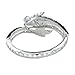 EVER FAITH Women's Austrian Crystal Cool Animal Fly Dragon Bangle Bracelet Purple Silver-Tone