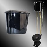 Toilets Black Vitreous China, Ceramic High Tank Toilet Round Black L-pipe