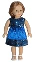 Blue Satin Christmas Doll Dress ~ Fits 18" American Girl Dolls ~ New, Hannah Montana style outfit
