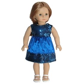 First Date ~ Blue Satin Doll Dress Fits 18 American Girl by Girlfriends Collection Carpatina Dolls
